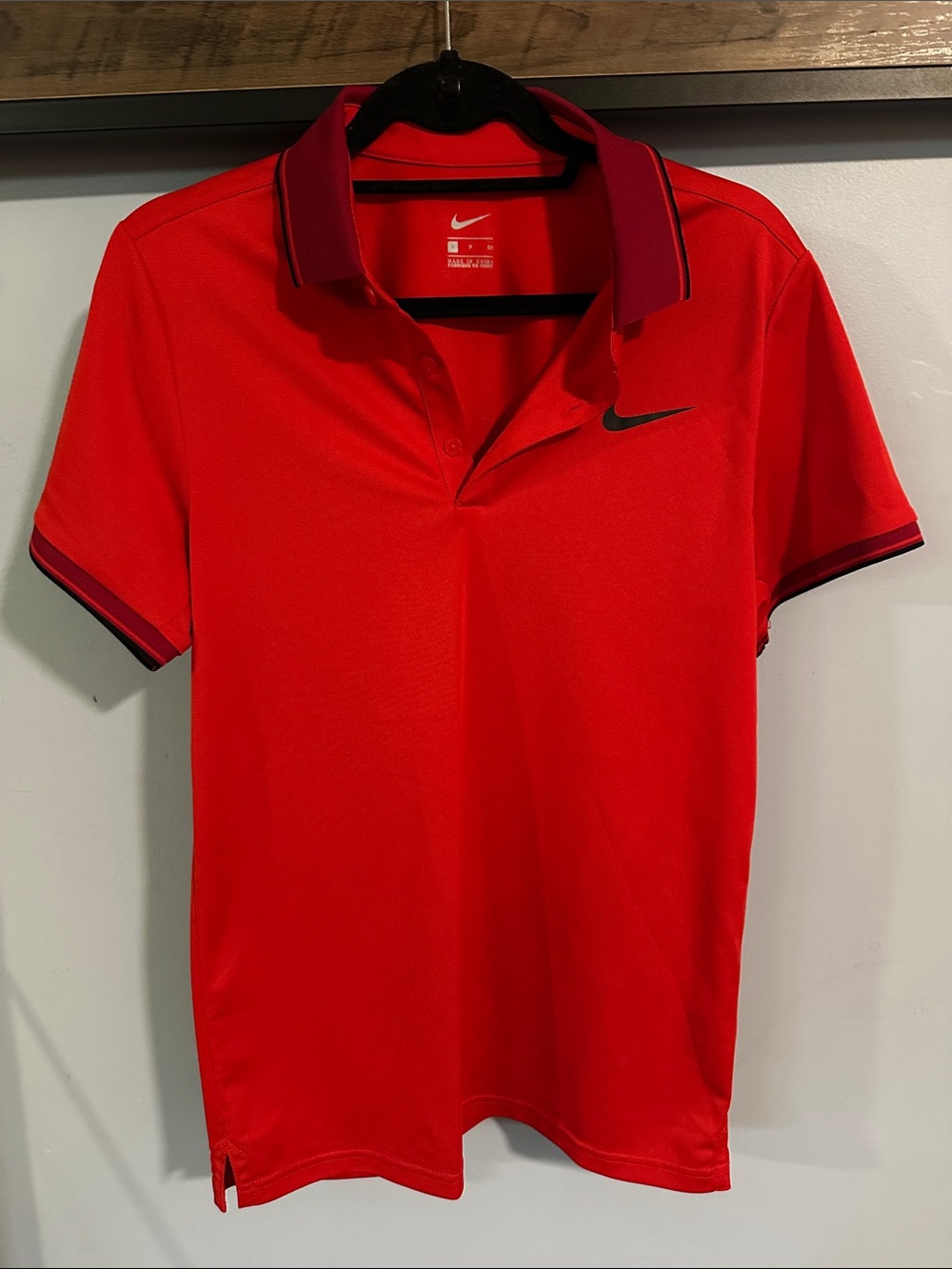 Nike Men’s Red Polo with Maroon and Black Trim